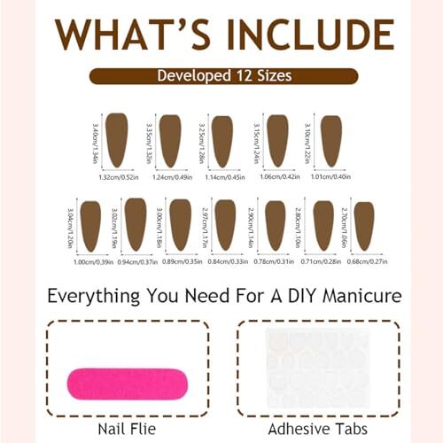French Tip Press on Nails Long Fake Nails Stiletto False Nails with Almond HS05