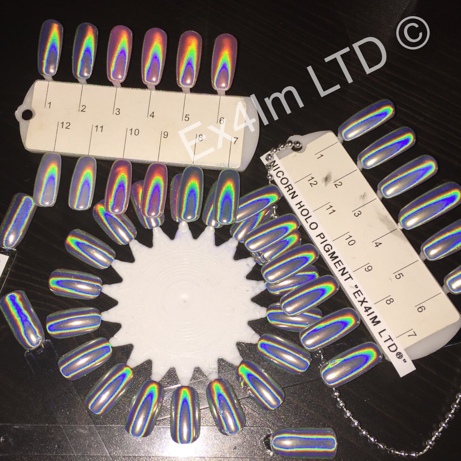 UNICORN NAIL POWDER HOLOGRAPHIC EFFECT MIRROR HOLO CHROME NAILS PIGMENT 15µ! Q15