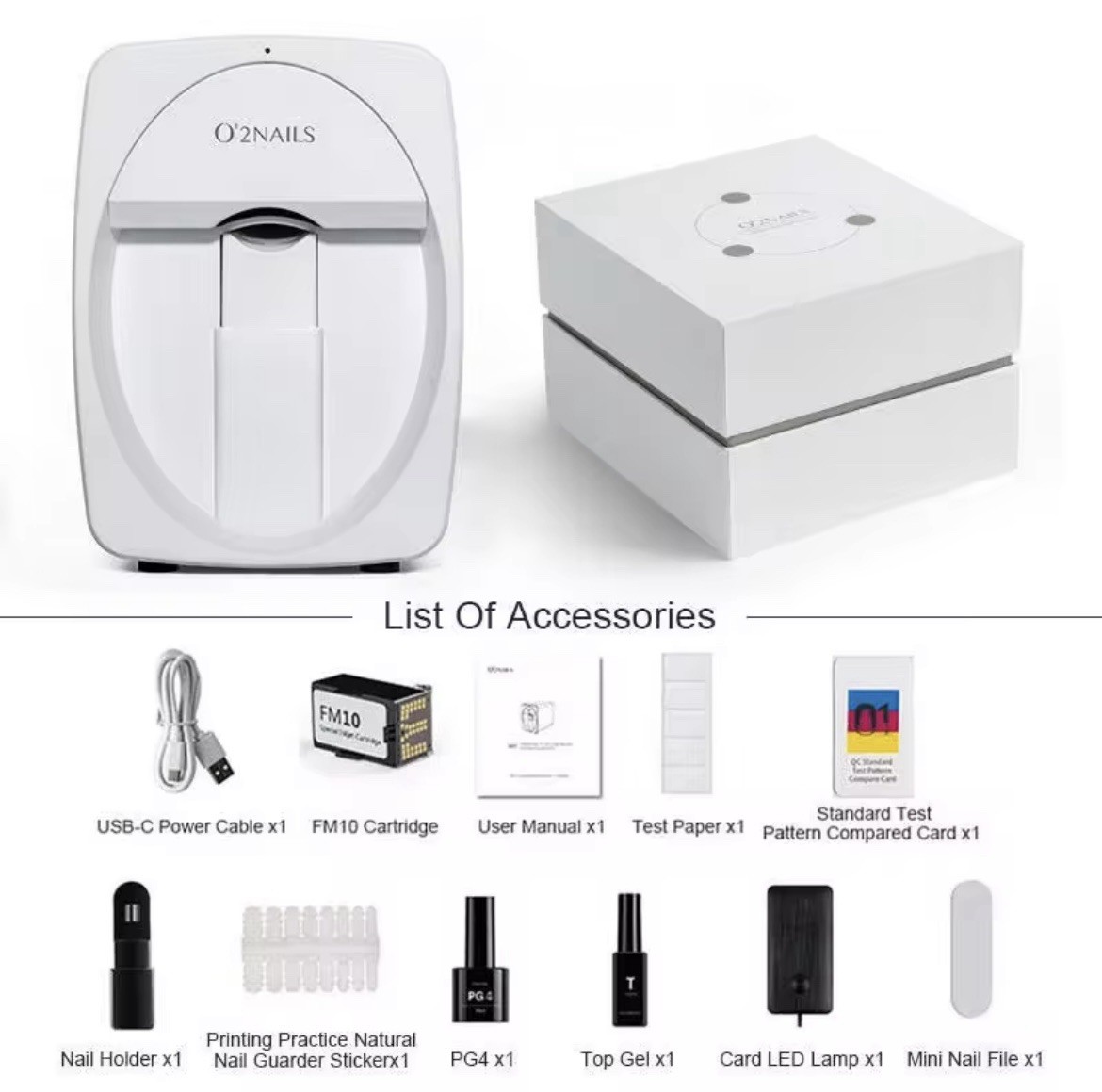 O2Nails Nail Art Printer (White) Print any images on Nail via Mobile App