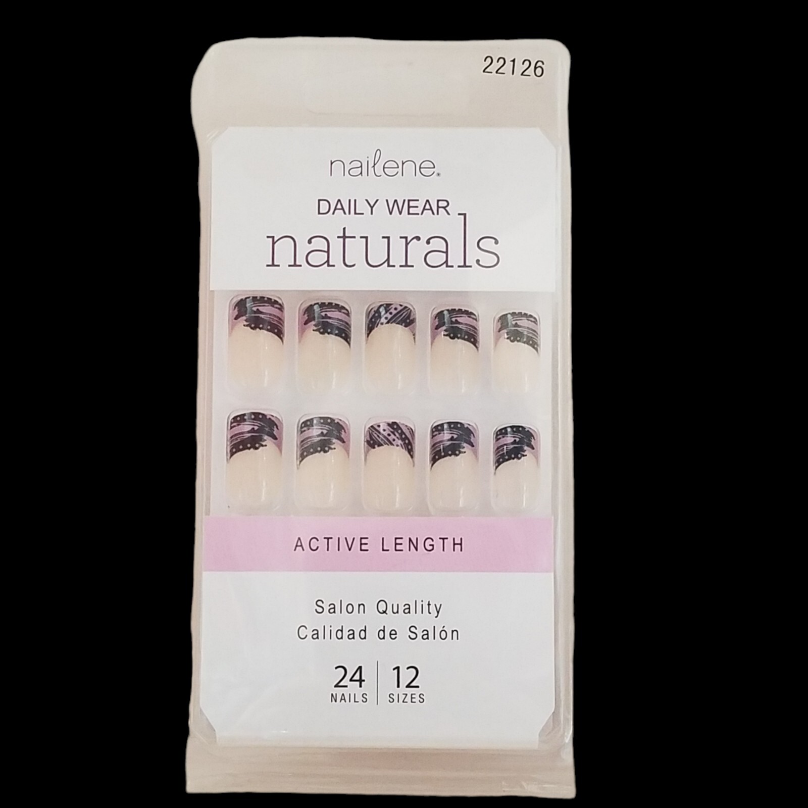 Nailene DAILY WEAR NATURALS Active Length Salon Quality 24 Nails 22126 NO GLUE