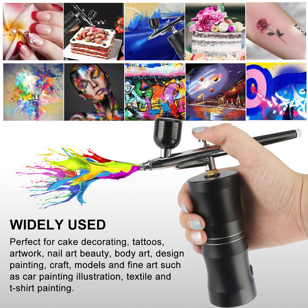 Portable Air Compressor Kit Air-Brush Paint Spray Gun Nail Tattoo Art Airbrush