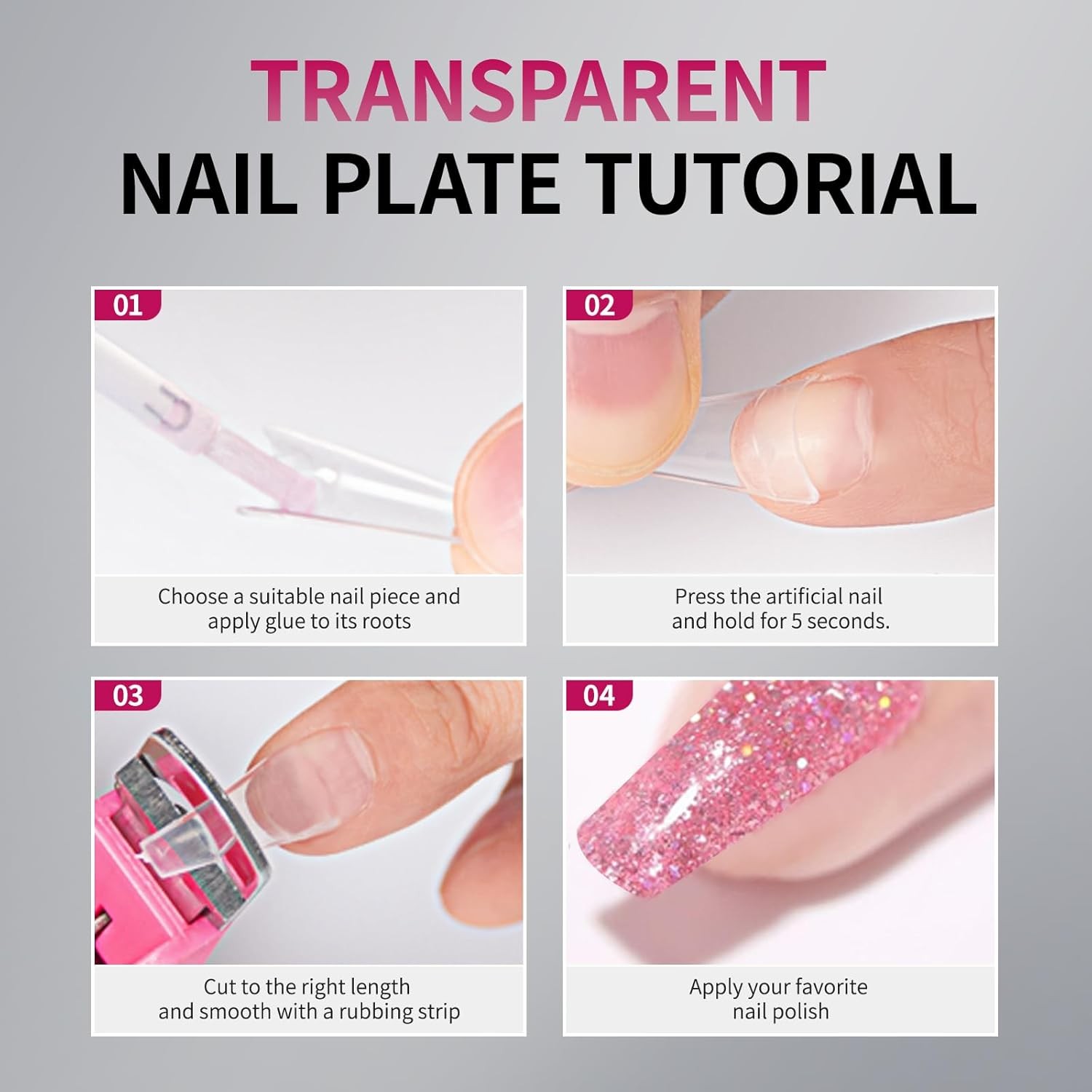 krofaue 600PCS Half Cover Coffin Nail Tips – Acrylic 12 Size Clear