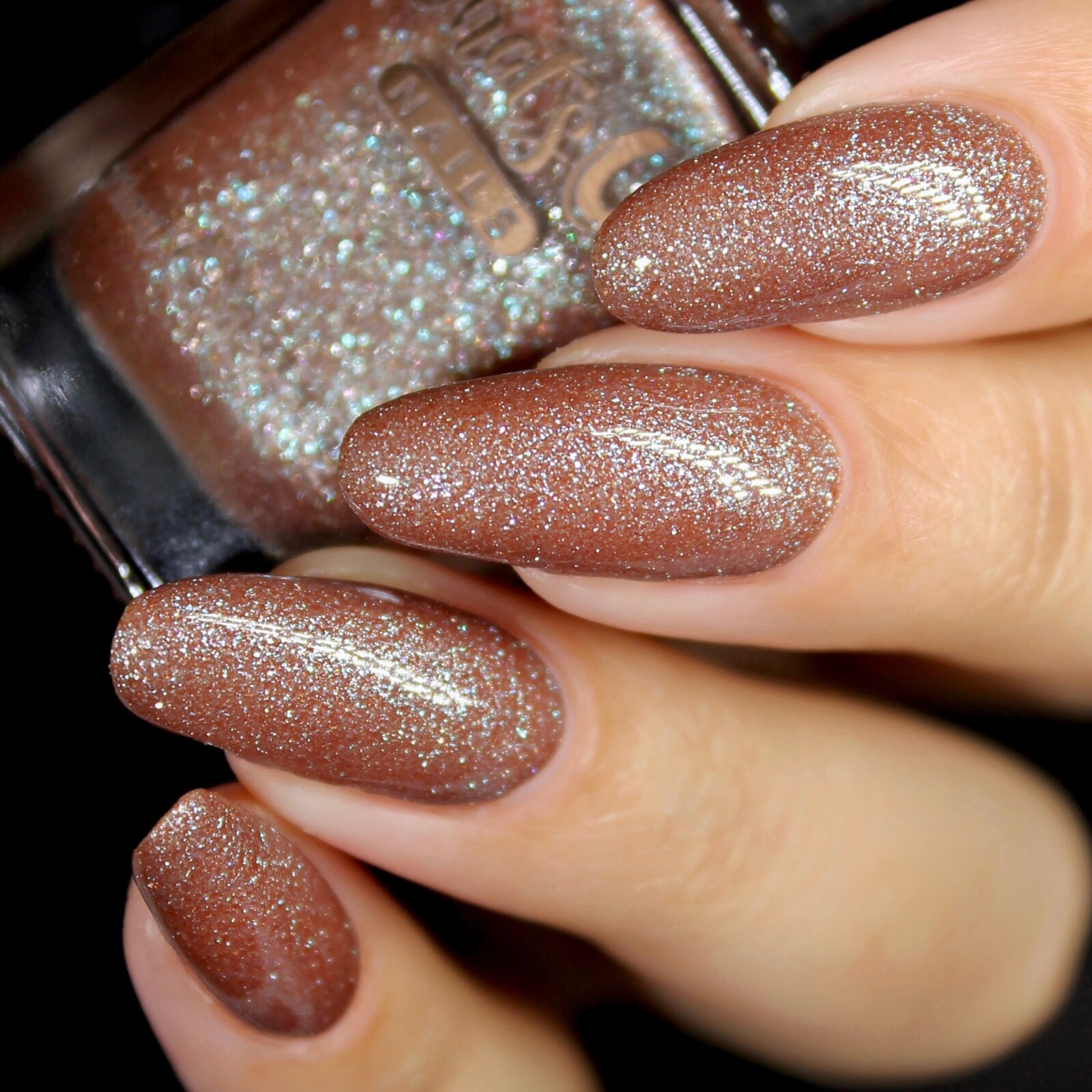 Earthlike Nail Polish (Brown Base Green/Purple Duochrome Shimmer) for Nail Art