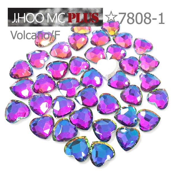 J.HOO Crystal 7808-1 Heart Flat Back Rhinestones 8mm Nail Art (10pcs)