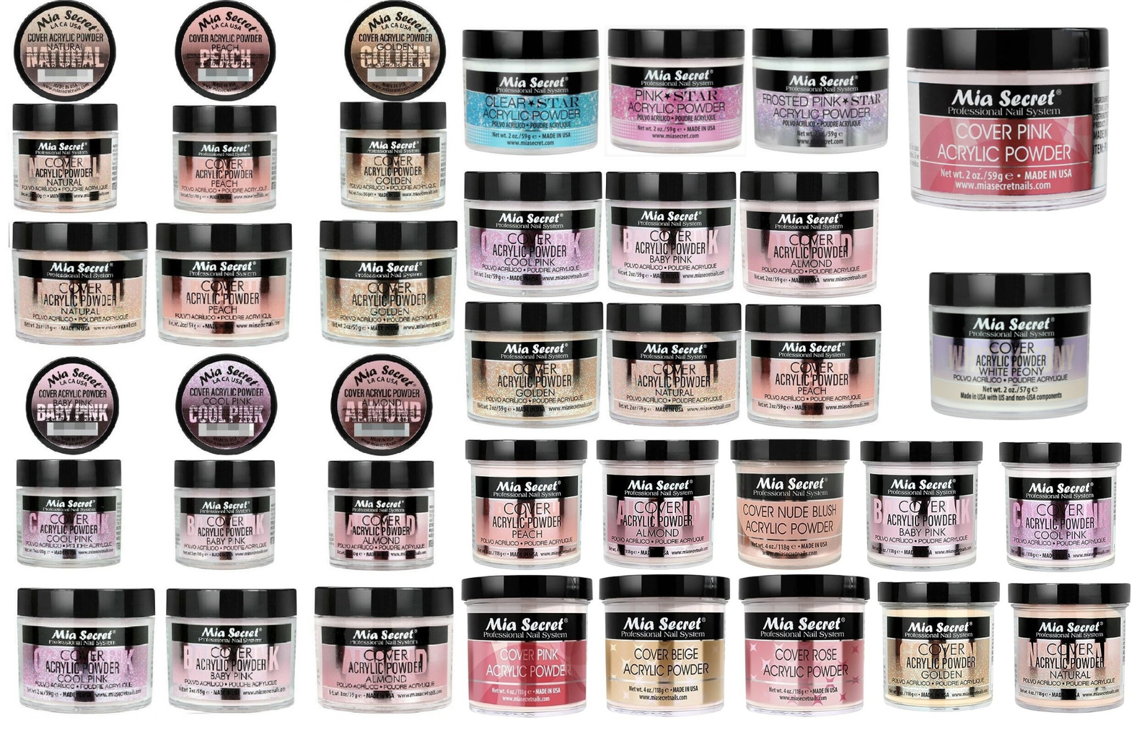 Mia Secret Professional Cover Acrylic Powder All Shades- Choose your Pick