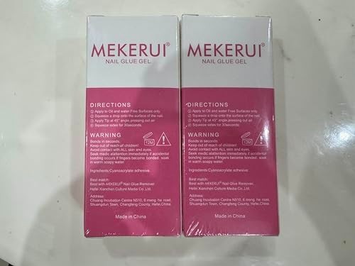 Super Strong Nail Glue Gel 2 Pack – Quick Drying, No UV Needed, Thick Formula fo