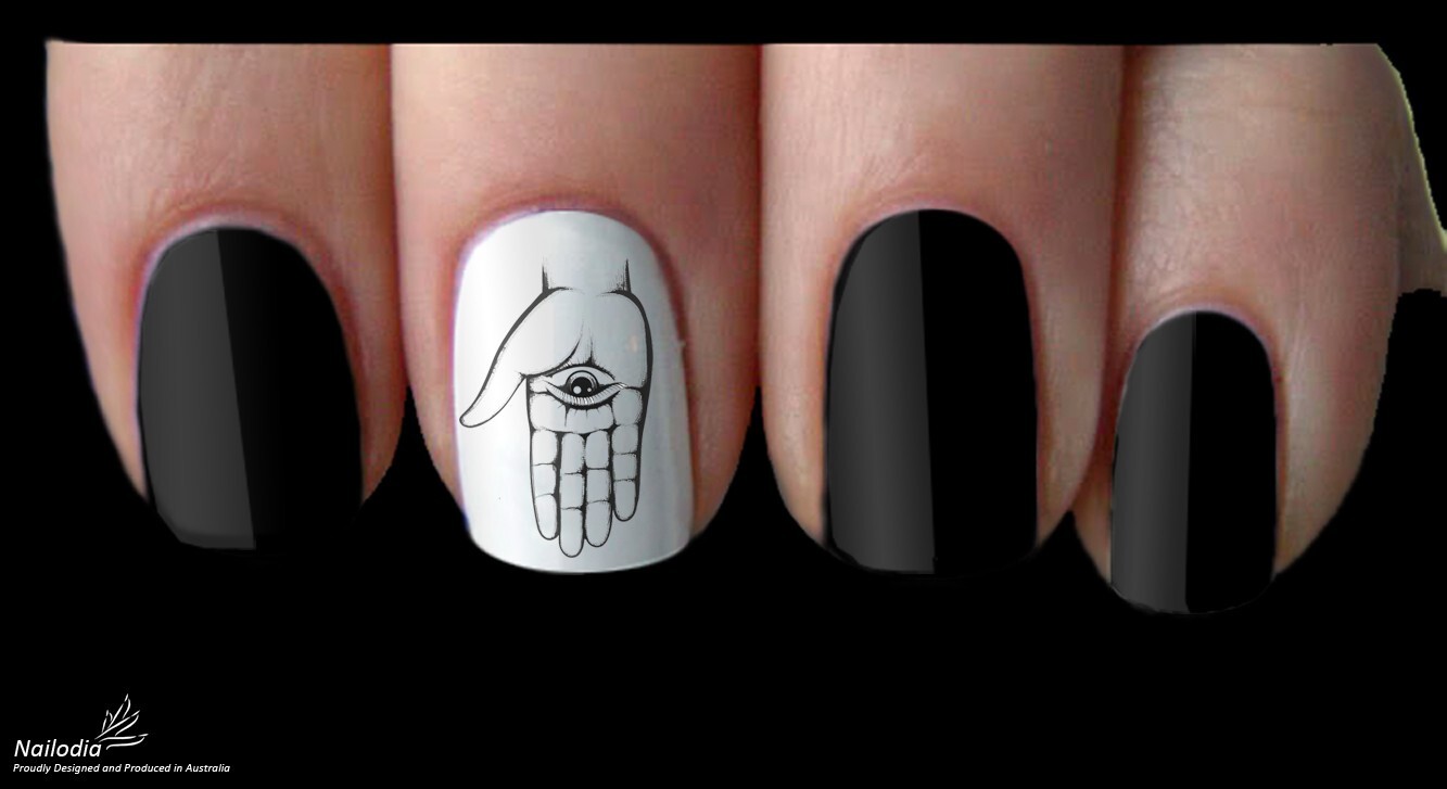 Esoteric Third Eye Nail Art Decal Sticker Water Transfer Slider – Black Magic
