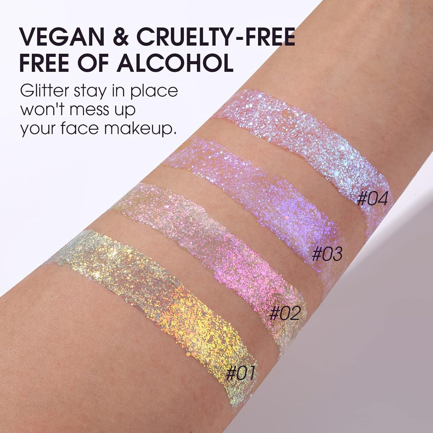 & Cruelty-Free Holographic Glitter Gel for Hair, Face & Body – 1.35 oz