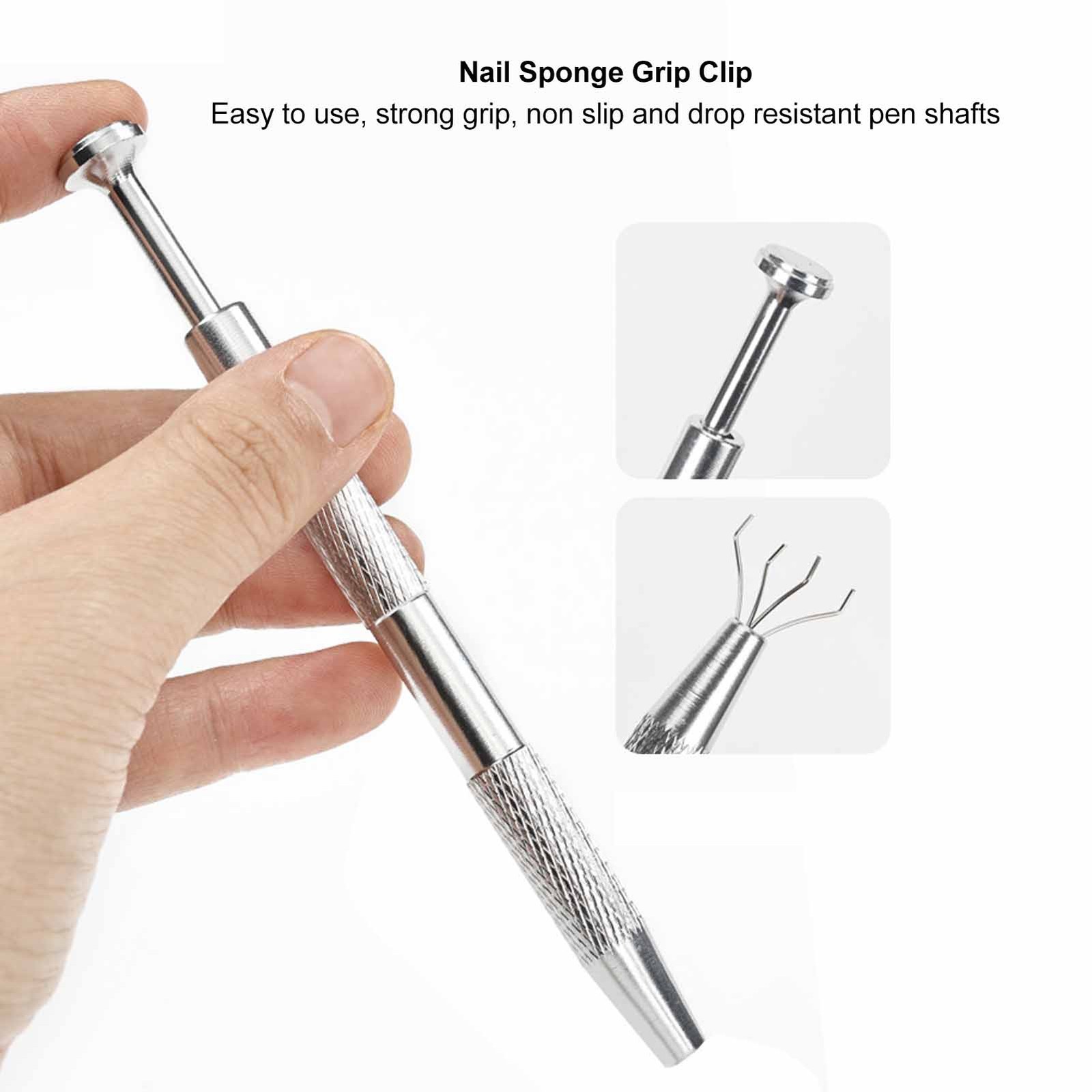 50Pcs Nail Art Soft Sponge With Versatile Portable Grabbing Pen For DIY