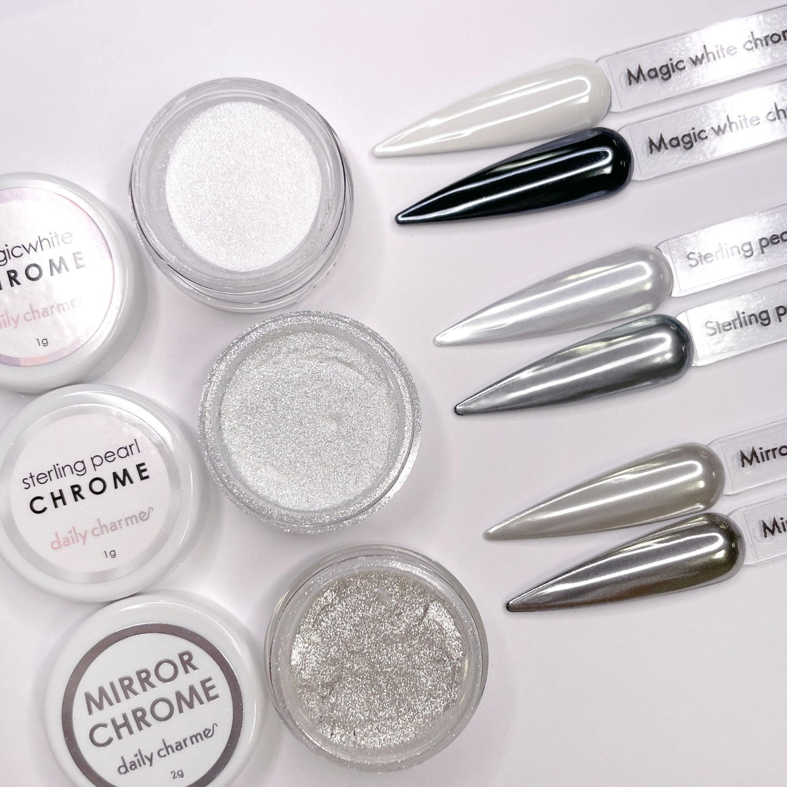 Pearl Nail Chrome Powder 1g – Metallic Translucent Pigment for DIY Manicure