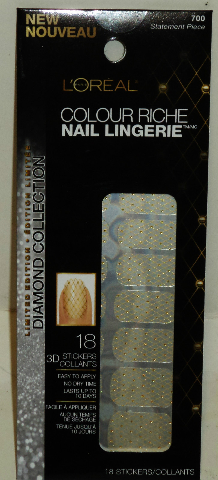 Loreal Colour Riche Nail Lingerie 3D Nail Stickers STATEMENT PIECE #700 18ct LE