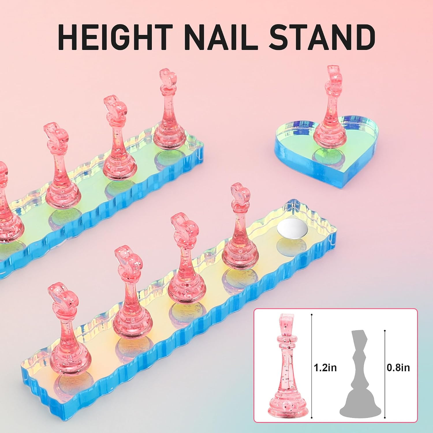 2 Set Nail Stand, Nail Holder for Painting Nail Stand for Press Ons with Double-