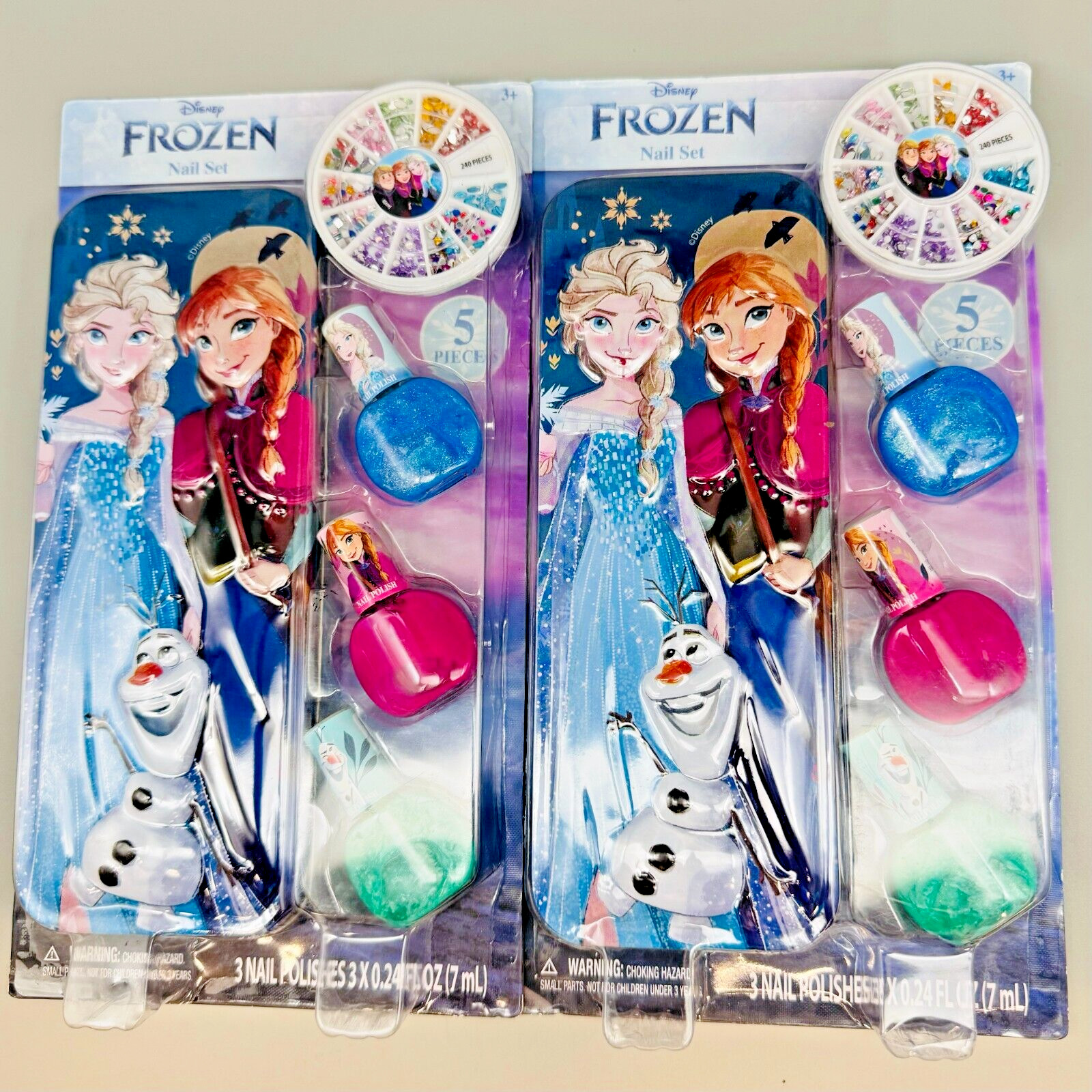 Disney Frozen Nail Polish / Glitters w Metal Tin (5 piece set) x 2 Pack