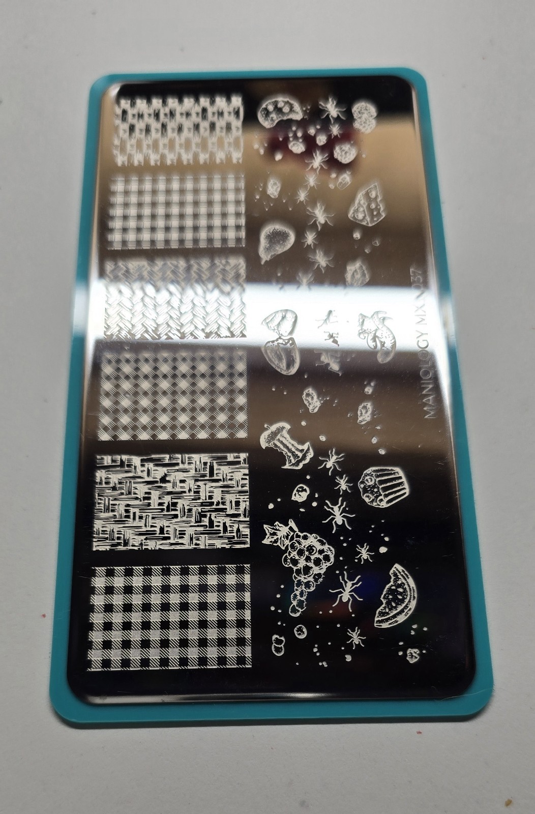Maniology Nail Stamping Plate MXM037 Picnic Food Snacks Ants