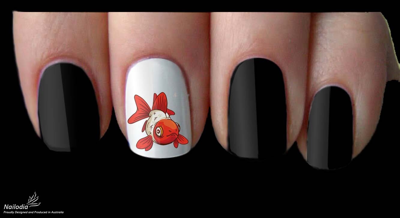 Goldfish Koi Nail Art Decal Sticker Water Transfer Slider