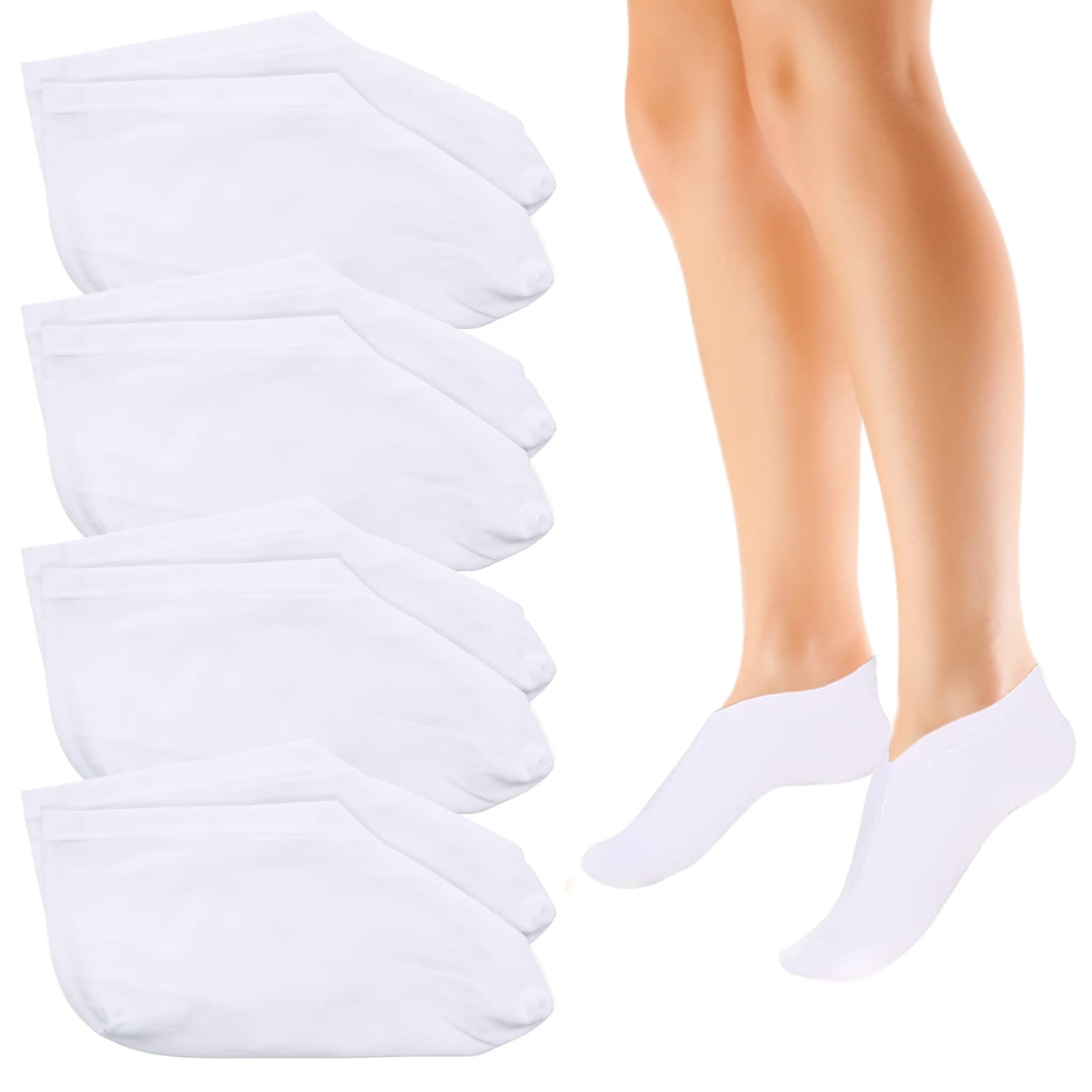 Scettar 4 Pairs Moisturizing Socks Overnight，Spa for One Size, White