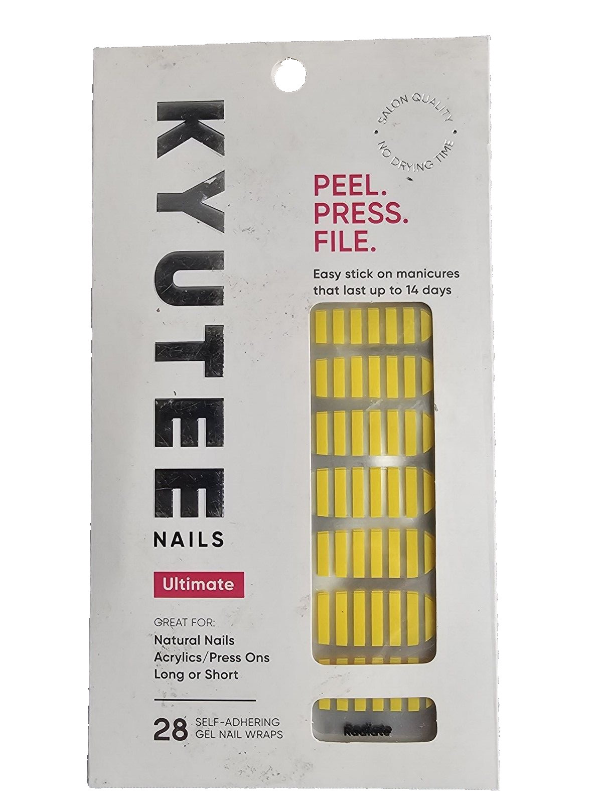 Kyutee Nails Peel. Press. File. Instant Gel Polish Manicure – Radiate – 28pc-new