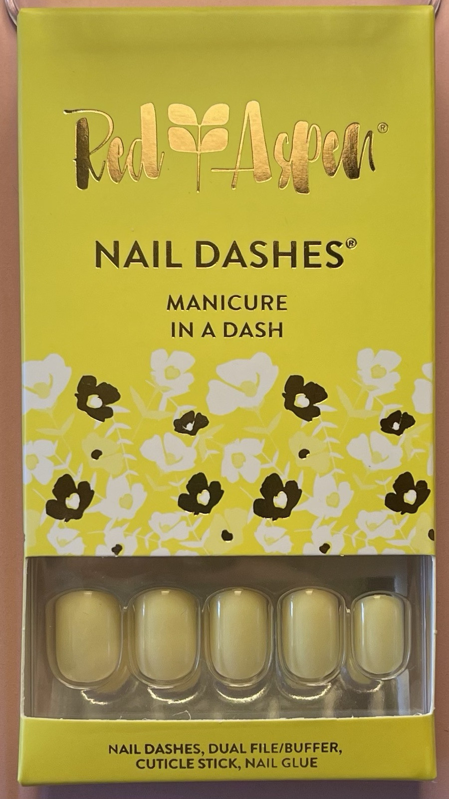 Red Aspen Press On Nails, Short Square, Sunny-Side Up