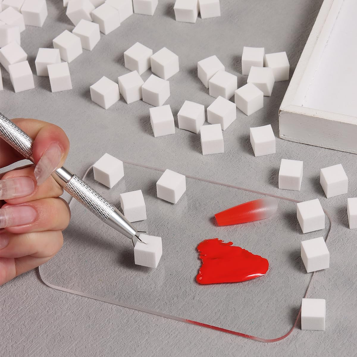 Soft Sponges with Grabbing Pen for Ombre and Aura Nail Art with Brush, Profes…
