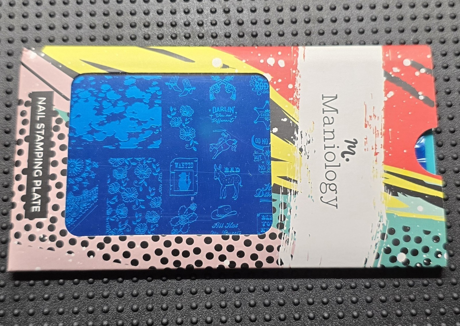 Maniology M246 Nail Stamp Plate Cowboy Gowgirl Rodeo Love Bandana Cow Bull Knot