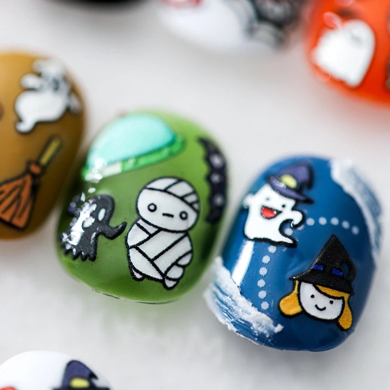 Halloween Ghost & Pumpkin Nail Stickers – 3 Styles (360)