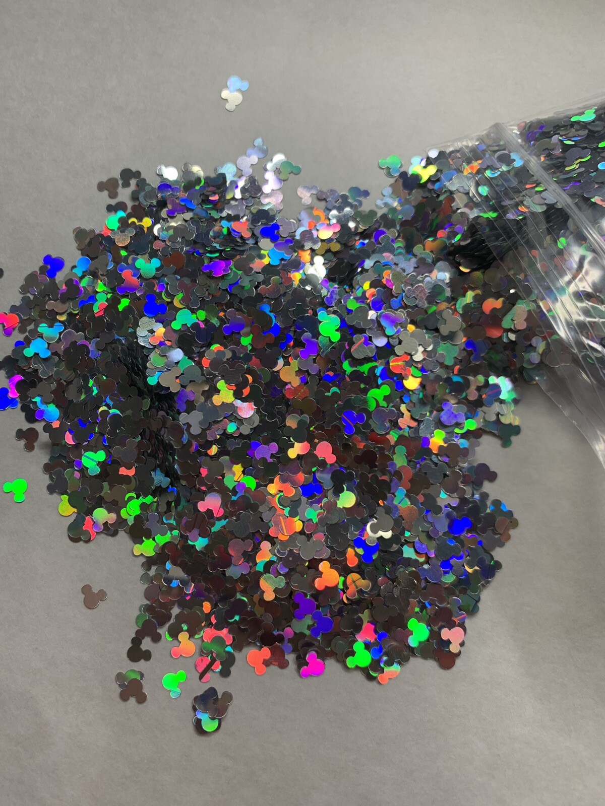 Holographic Silver Mickey Mouse Glitter  | 1 TSP | Gel Nail Art & Acrylic 