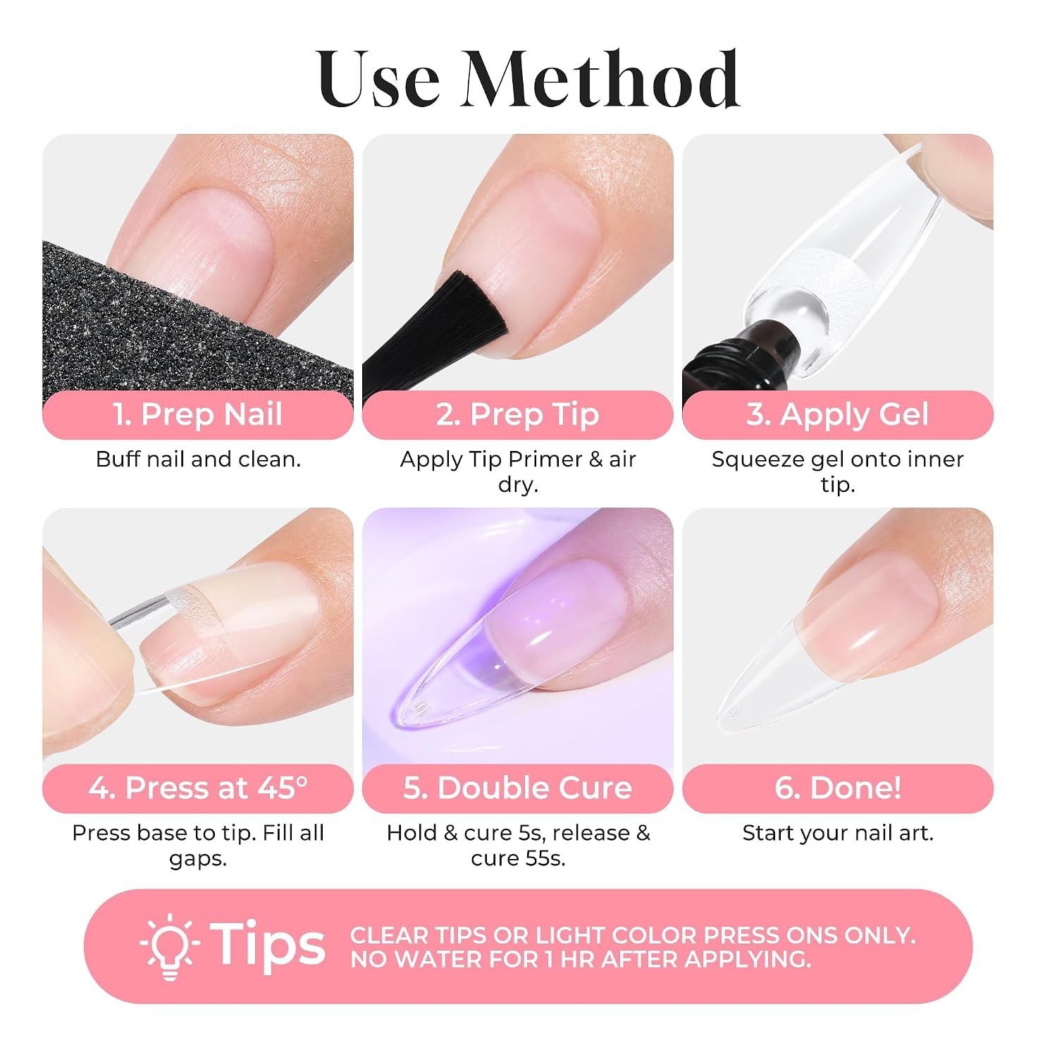 15ml Solid Nail Gel Glue – Quick Curing, Safe for Natural Nails & Easy Removal