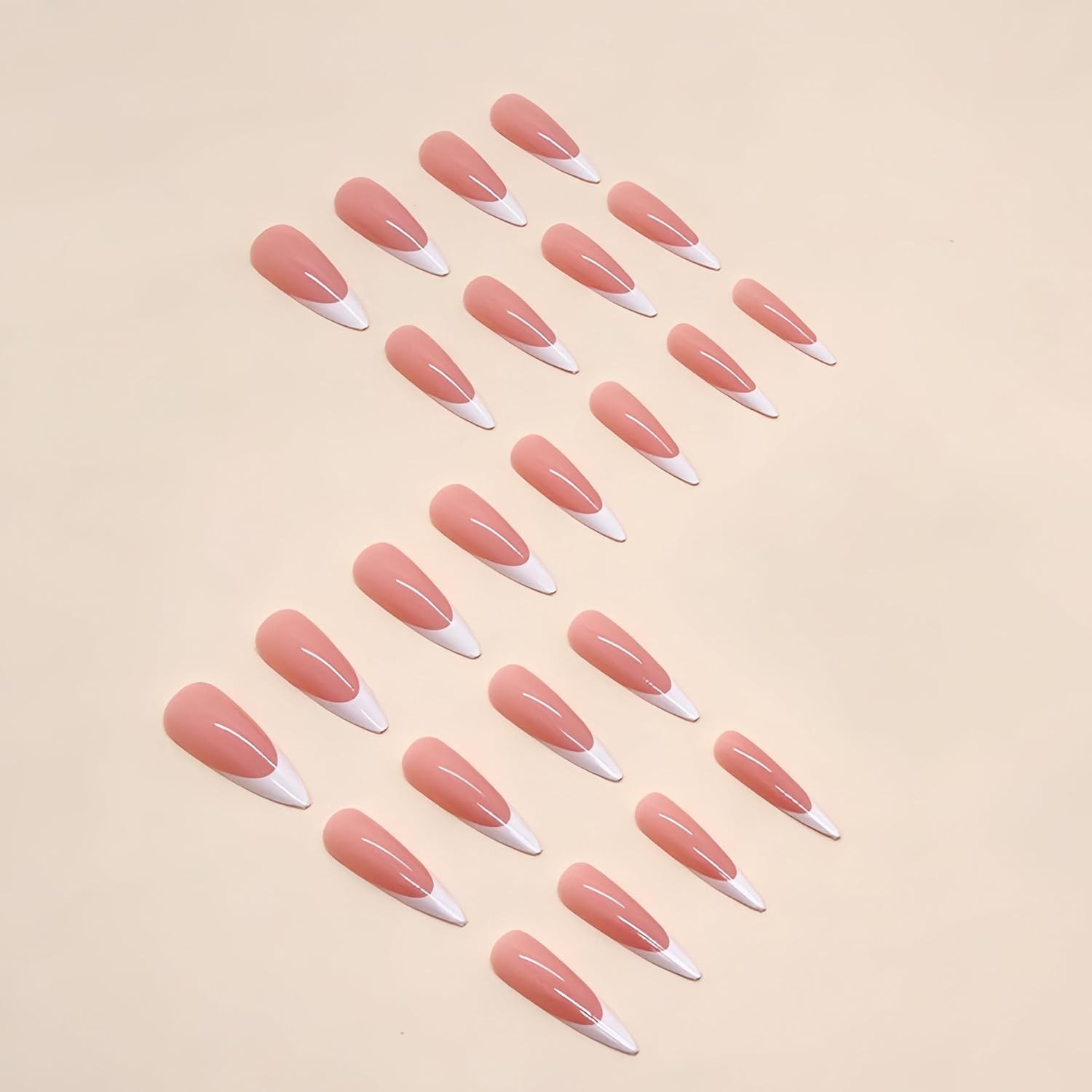 High-Quality 24pcs Nude Pink French Tip Press On Nails – Quick Application