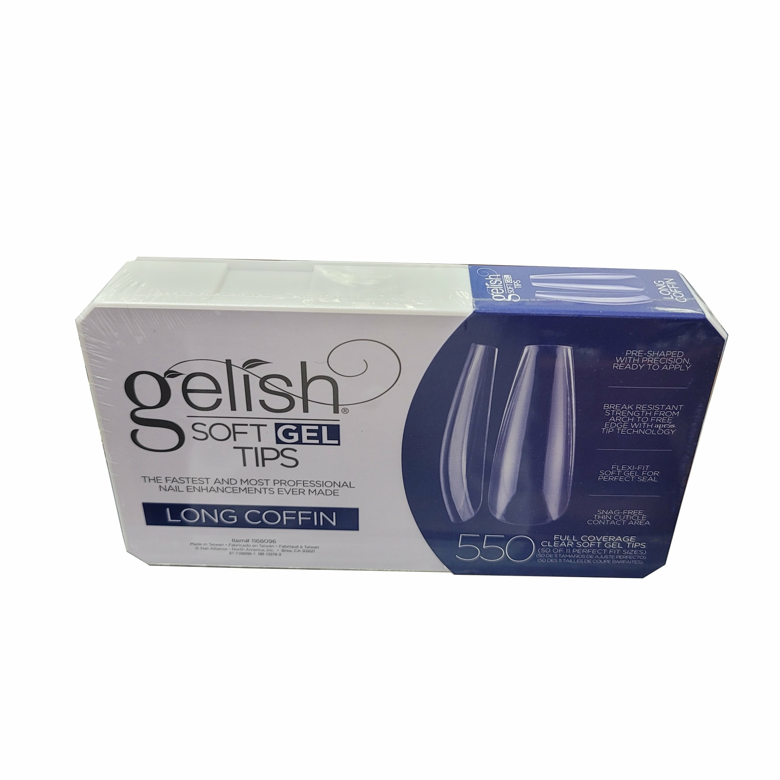 Gelish Soft Gel Tips Long Coffin 550 ct #1168096