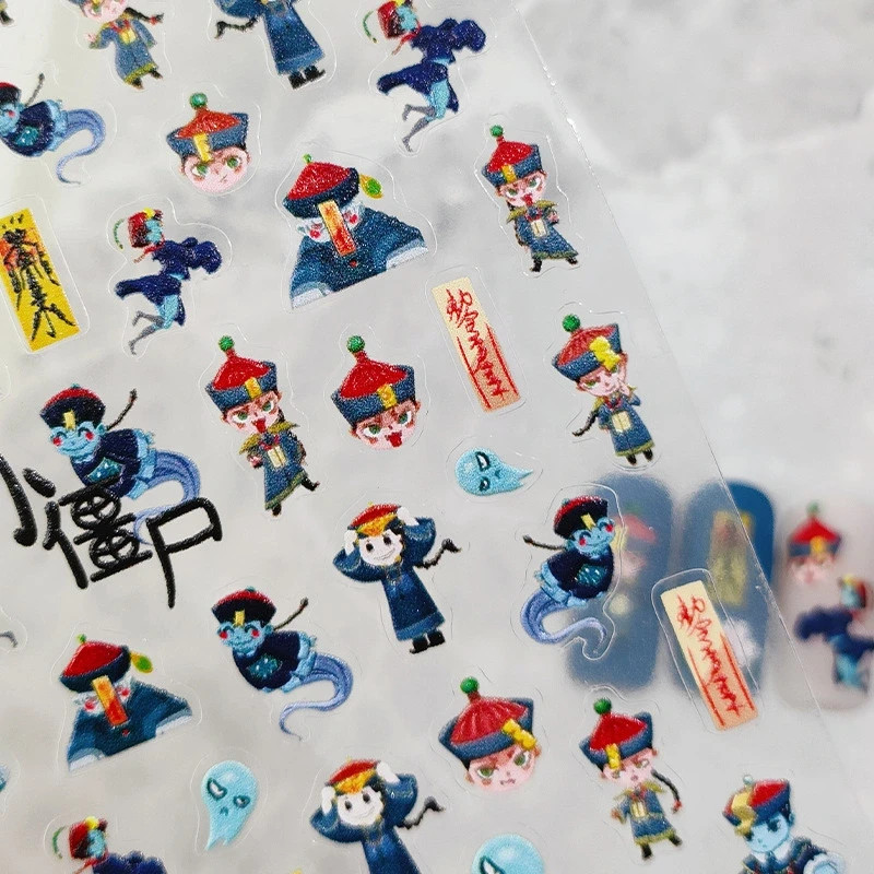 Zombie Nail Stickers – Q Version Ghost & Talisman Nail Decals (353)