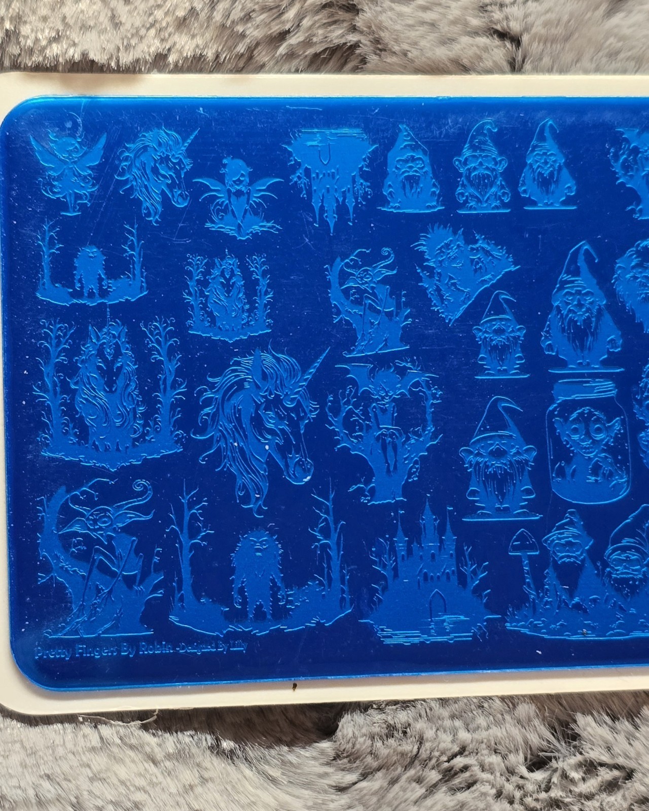 HTF Pretty Fingers By Robin Designed By Lilly Fairy Unicorn Nail Stamp Plate