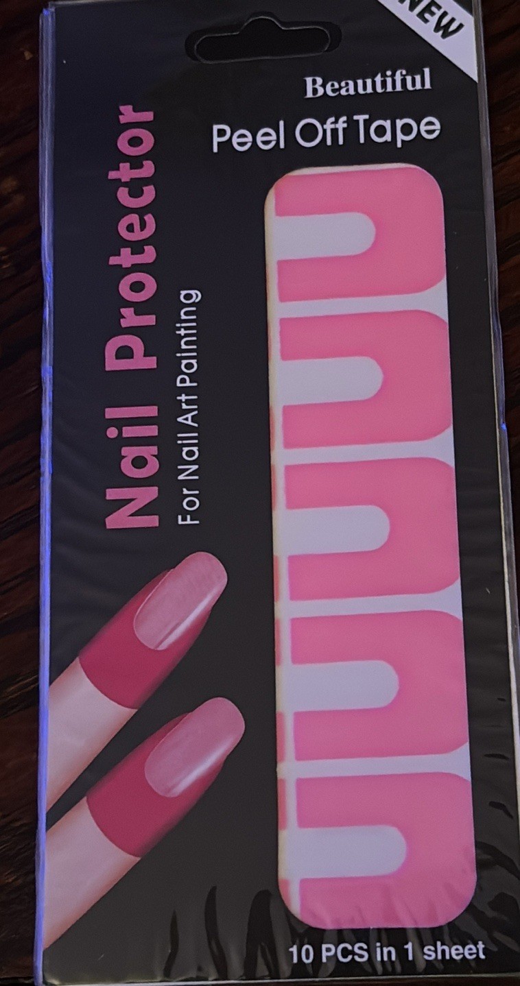 Finger Nail Protector Tape For Nail Polish Painting Peel Off Tape Pink 5 Packs