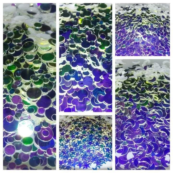 IRIDESCENT SHAPES GLIITER 12 PCS SET