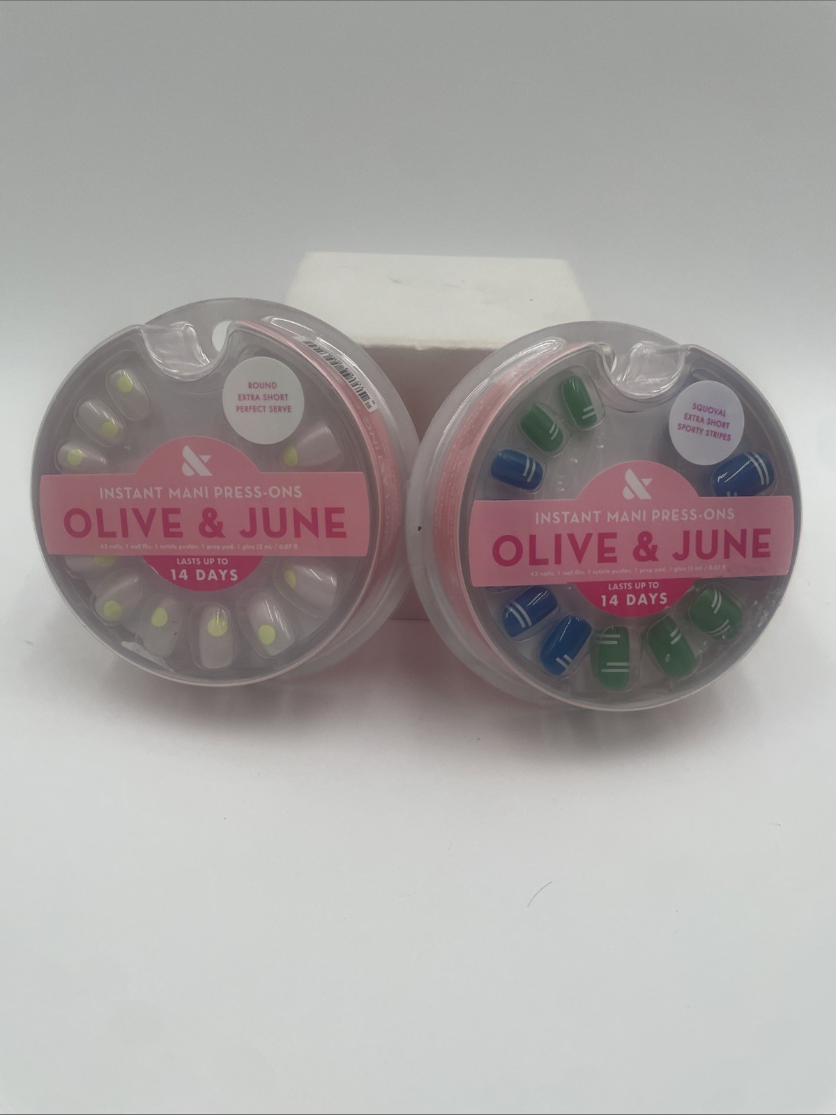 Olive and June Press On Nails The Instant Mani LOT OF 2 Extra Short