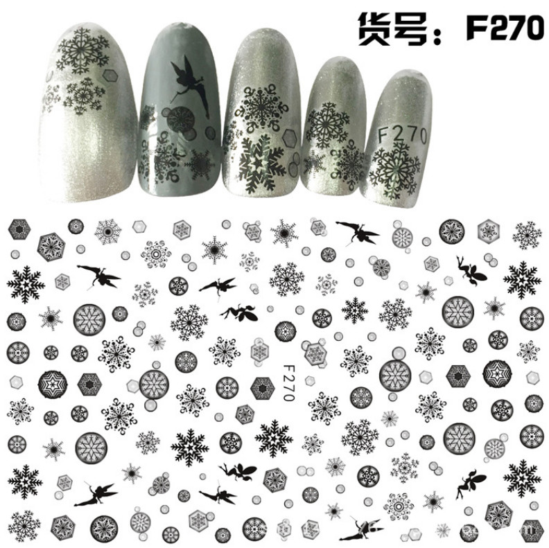 Nail Art Stickers Transfer Adhesive Christmas Xmas Snowflakes Snow Ice F270 NH14