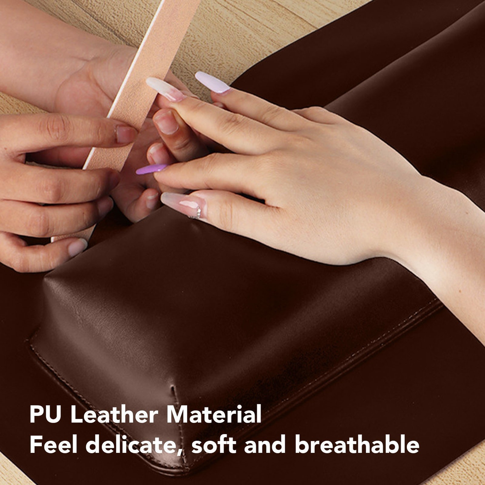 Nail Tech Arm Rest PU Leather Memory Foam Rectangle Nails Art Hand Pillow