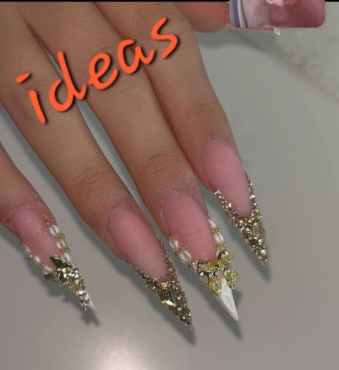 Bows For Nails Manicure Crystal Jewelry Nail Art Butterfly 6Pcs *gold*