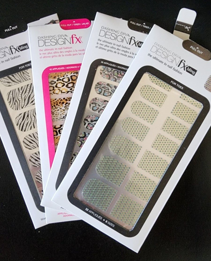 Dashing Diva Design FX Nail Appliques 4 pack Nail Wraps Nail Art NEW