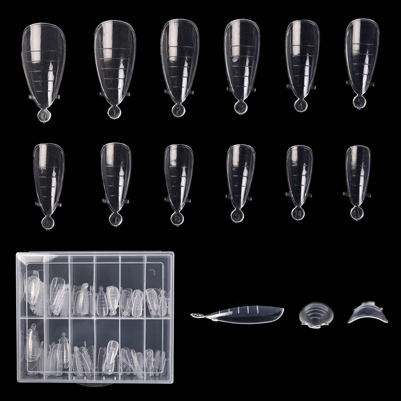 KADS120Pcs Dual Forms Full Cover Nail Tips Upper Arched Extension Mold Acryli…