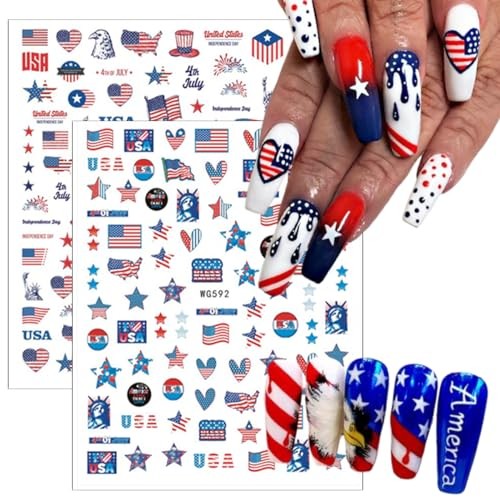 8 Sheets American Independence Day Nail Art Independence Day Sticker-1