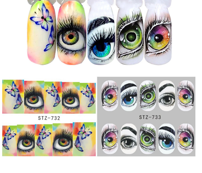Nail Art Stickers Halloween Watermark Skull Evil Eye Decals Manicure Tattoo NS37