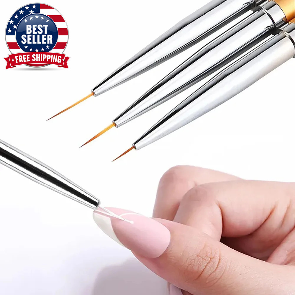 LINMANDA Metal round Top Nail Art Gel Extension Builder Painting Liner Brushes D