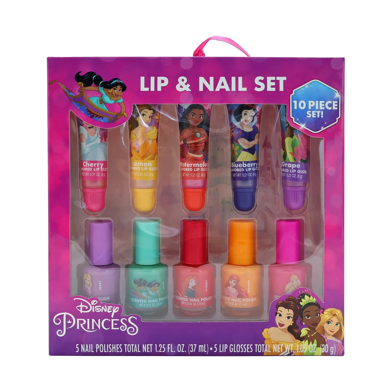 Disney Princess Lip Gloss and Nail Polish 10 Piece Set Brand New