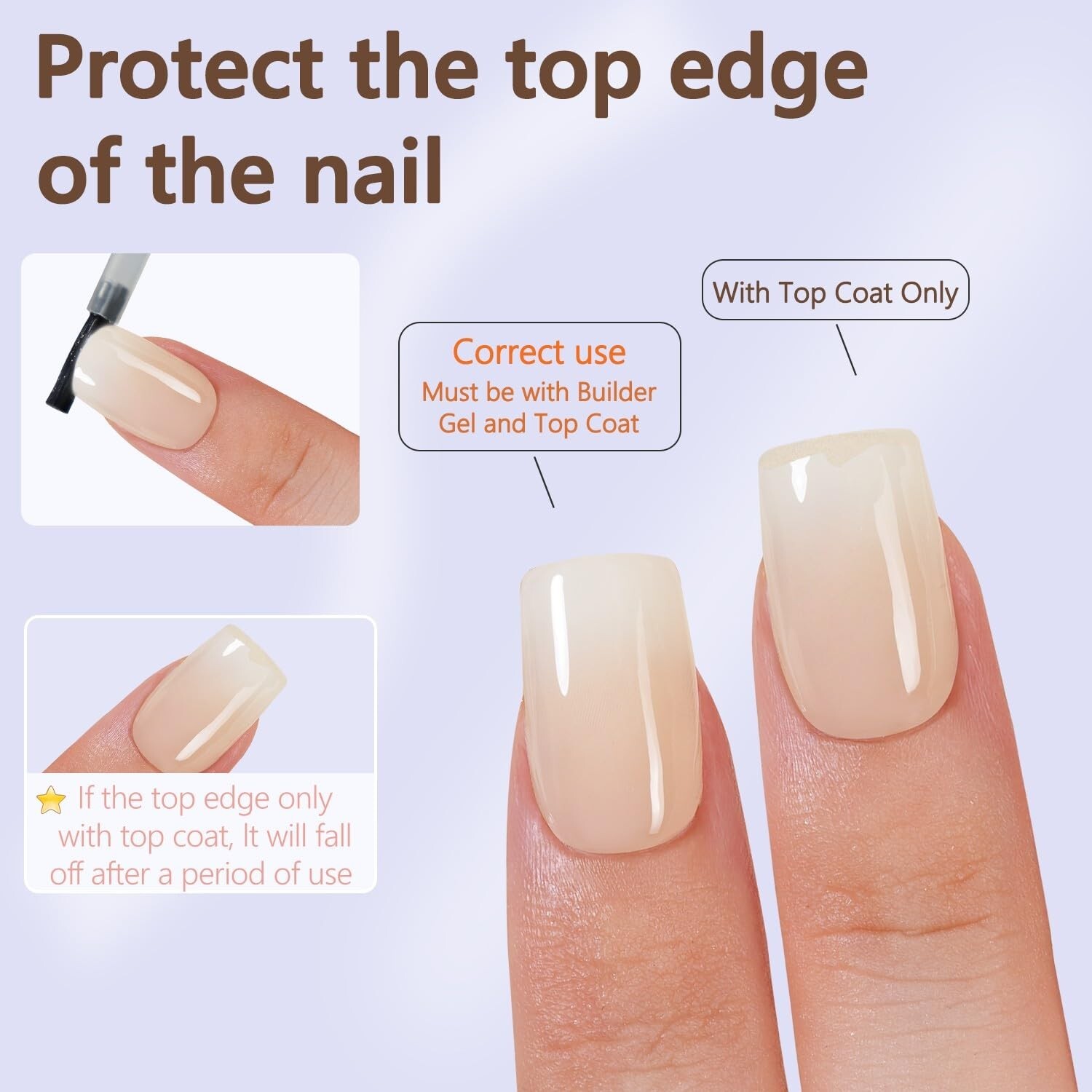 Innovative Ombre Press on Nails – 160Pcs Short Square Gel Tips, Long Lasting