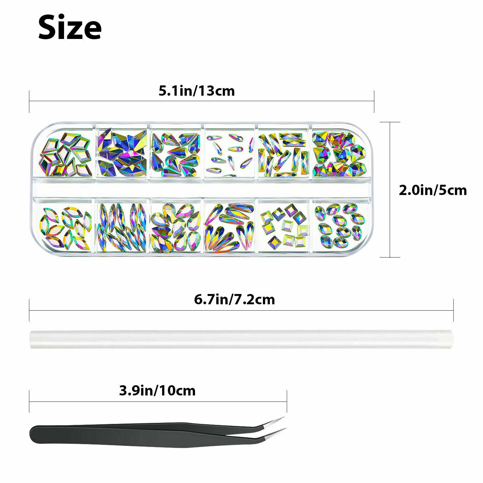 Mixed Size Nail Crystal Art Rhinestones Flatback Stones Nail Art Jewelry DIY M