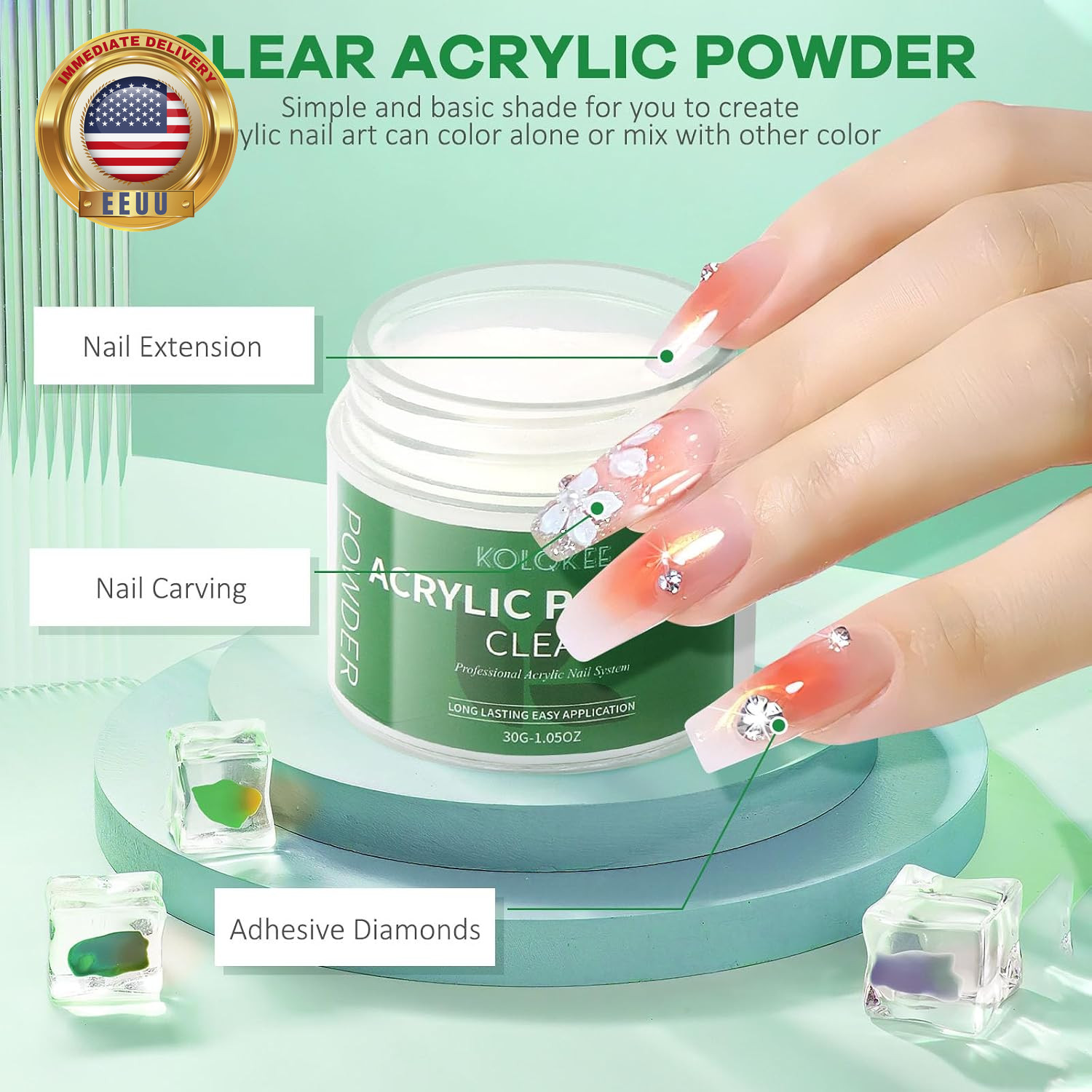 Acrylic Nail Kit Acrylic Powder and Liquid Set with Kolinsky Nail Brush, Lamp (N