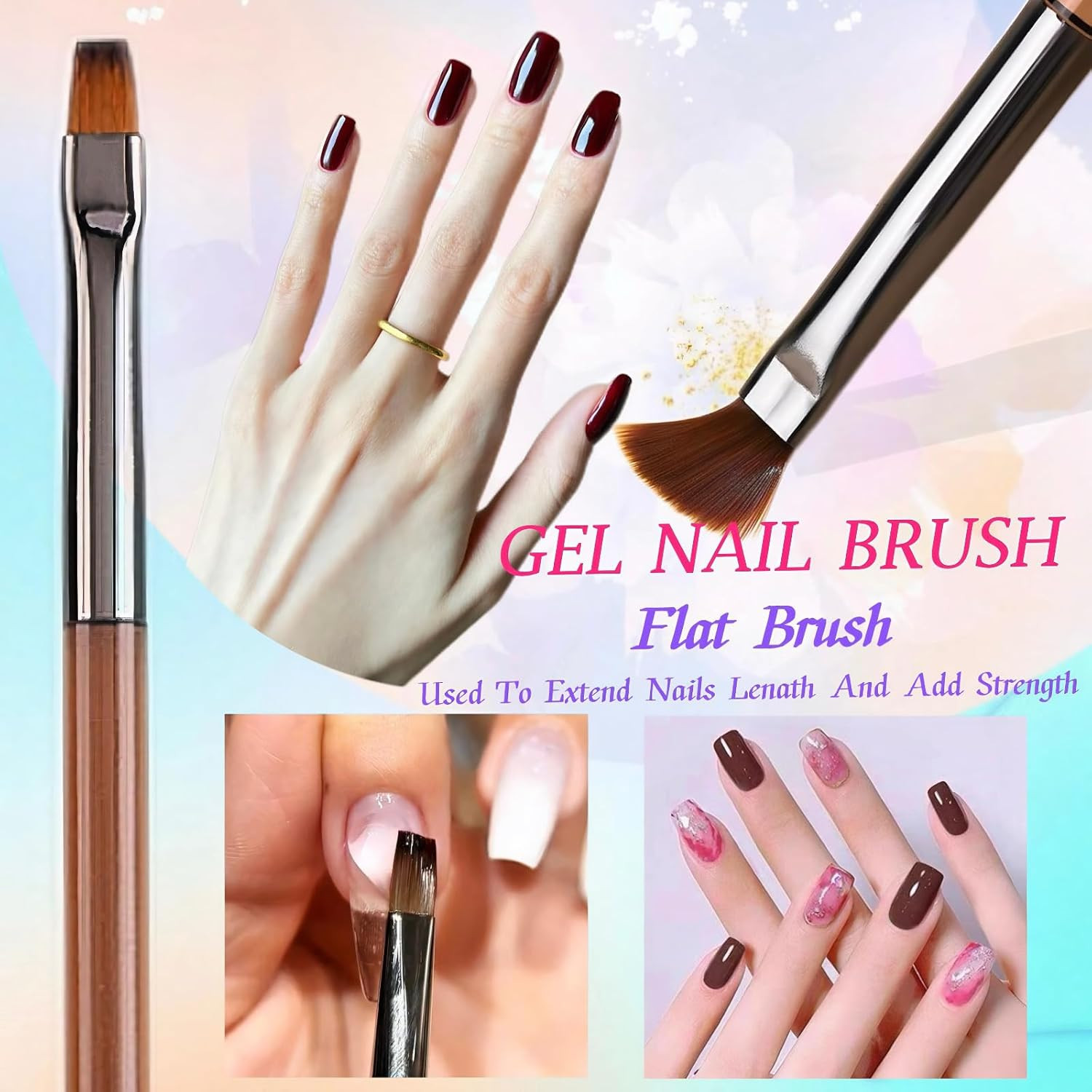 5Pcs Nail Art Liner Brushes, Liner Brush for Nails Gel, Thin Nail Art Brush, Siz