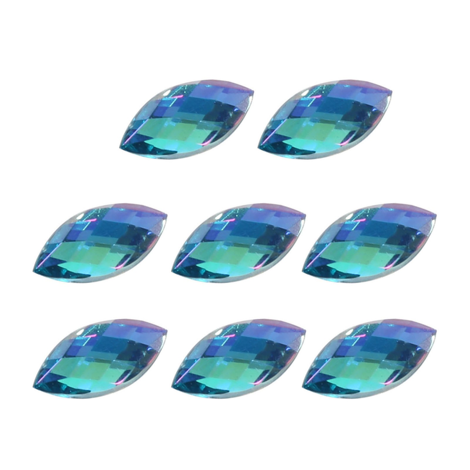 ¦Colorful Horse Eye Shape Acrylic Rhinestones Flat Back Art Accessories(Light