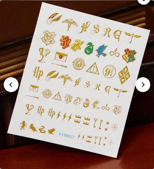 Set Of 3D Harry Potter Nail Stickers Character Themed Nail Art Stickers