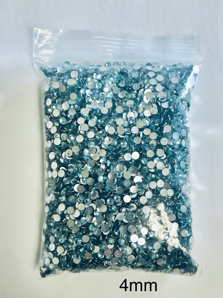Aquamarine Crystal Rhinestones Flat Back Round Jewelry Crafting Gems Multipack